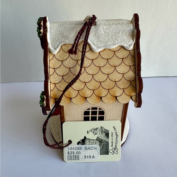 Holiday Ginger Cottage Ornament Wine & Cheese - Picture 5 of 7